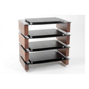 Custom Design Milan 6 HI-FI 4 Acoustic Walnut Stolik z 4 półkami oraz platformami antywibracyjnymi