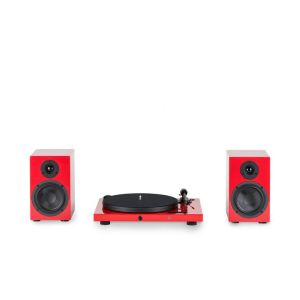 Pro-Ject Juke Box E HiFi Set Zestaw stereo z gramofonem i kolumnami Czerwony