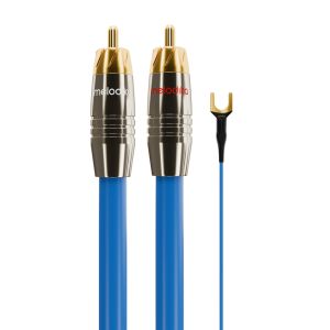 Melodika SBPH20 Kabel 2xRCA Sky Blue PHONO do gramofonu z żyłą uziemiającą - 2m