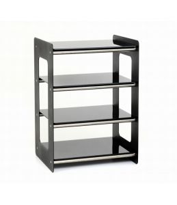 Custom Design Concept 400 boki stalowe - stolik HiFi z 4 półkami szklanymi