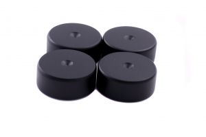 Custom Design Aluminiowe podkładki pod kolce, czarne 4 sztuki