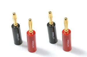 Prium PRBAN Wtyk bananowy pozłacany - 4 szt