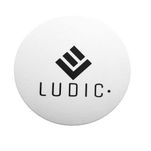 Ludic Anti-Static Logo Felt Slipmat, White - Matat Antystatyczna